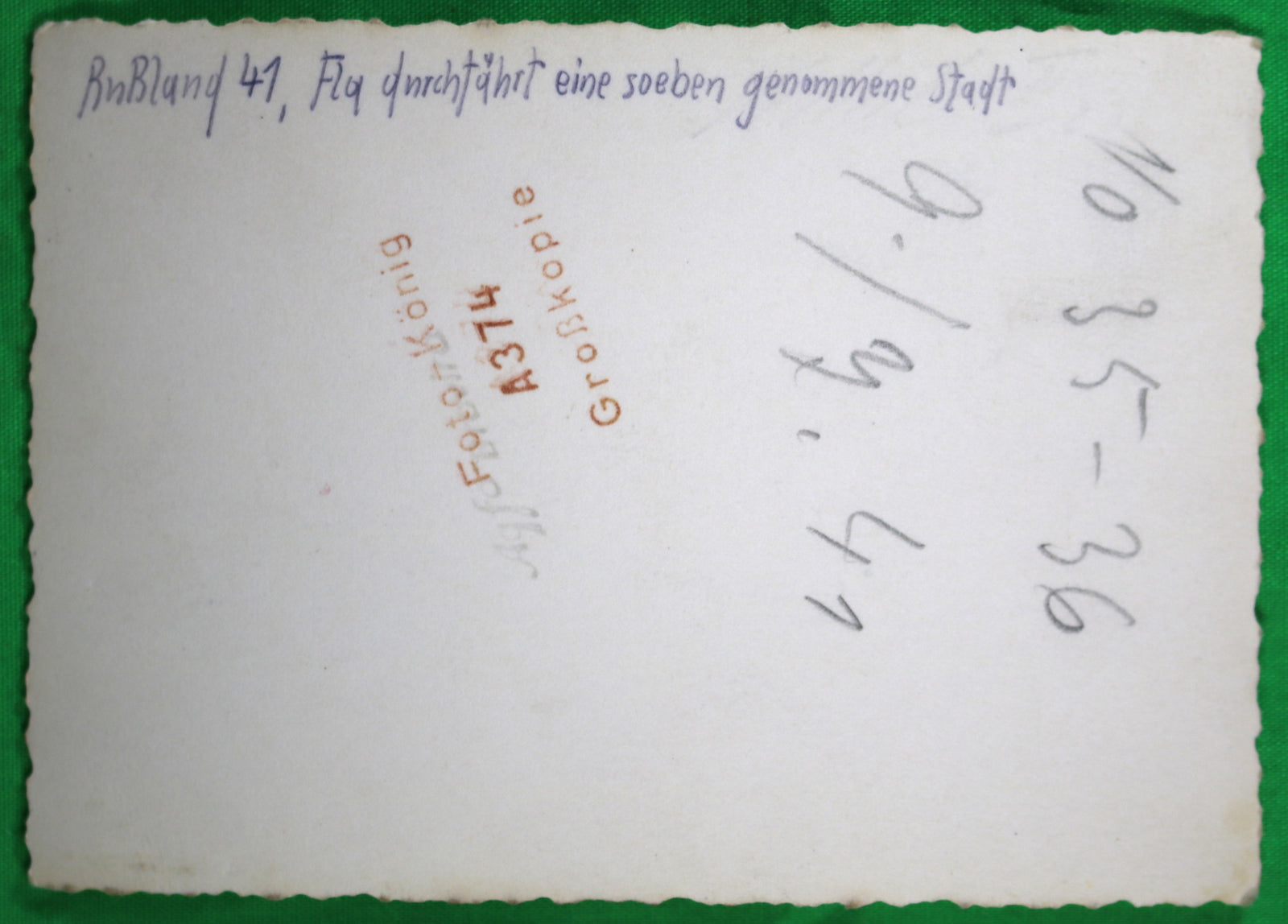 WW2 photo German troops entering captured city Russia 1941