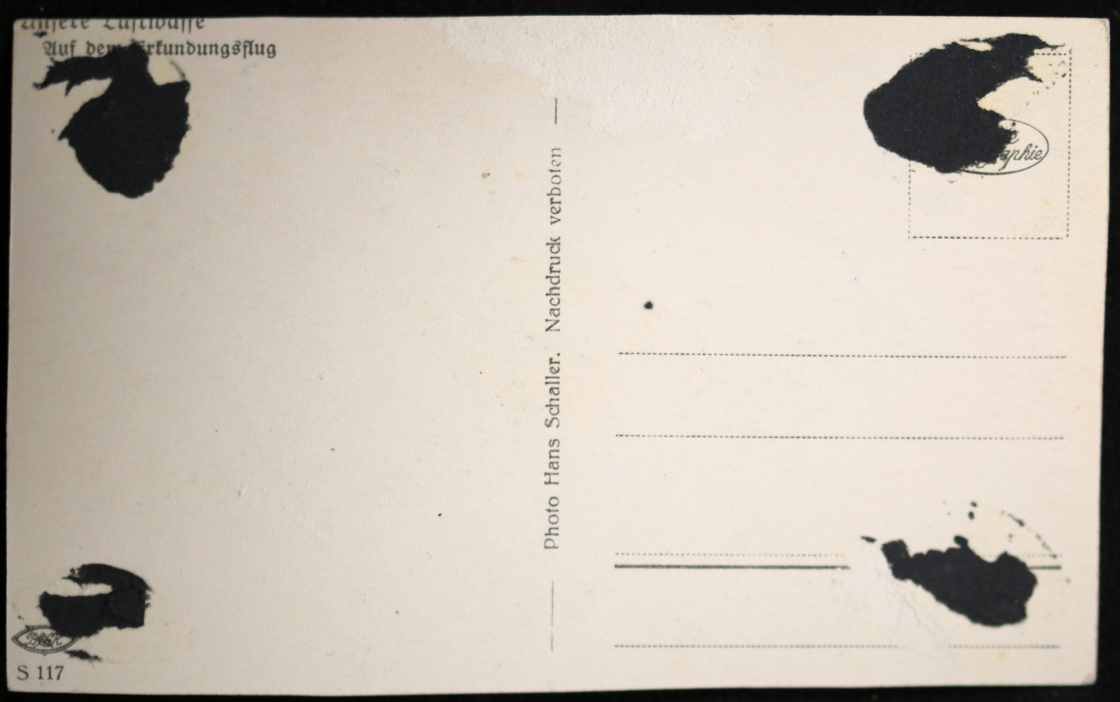 WW2 photo postcard of German Henschel Hs 123 in flight