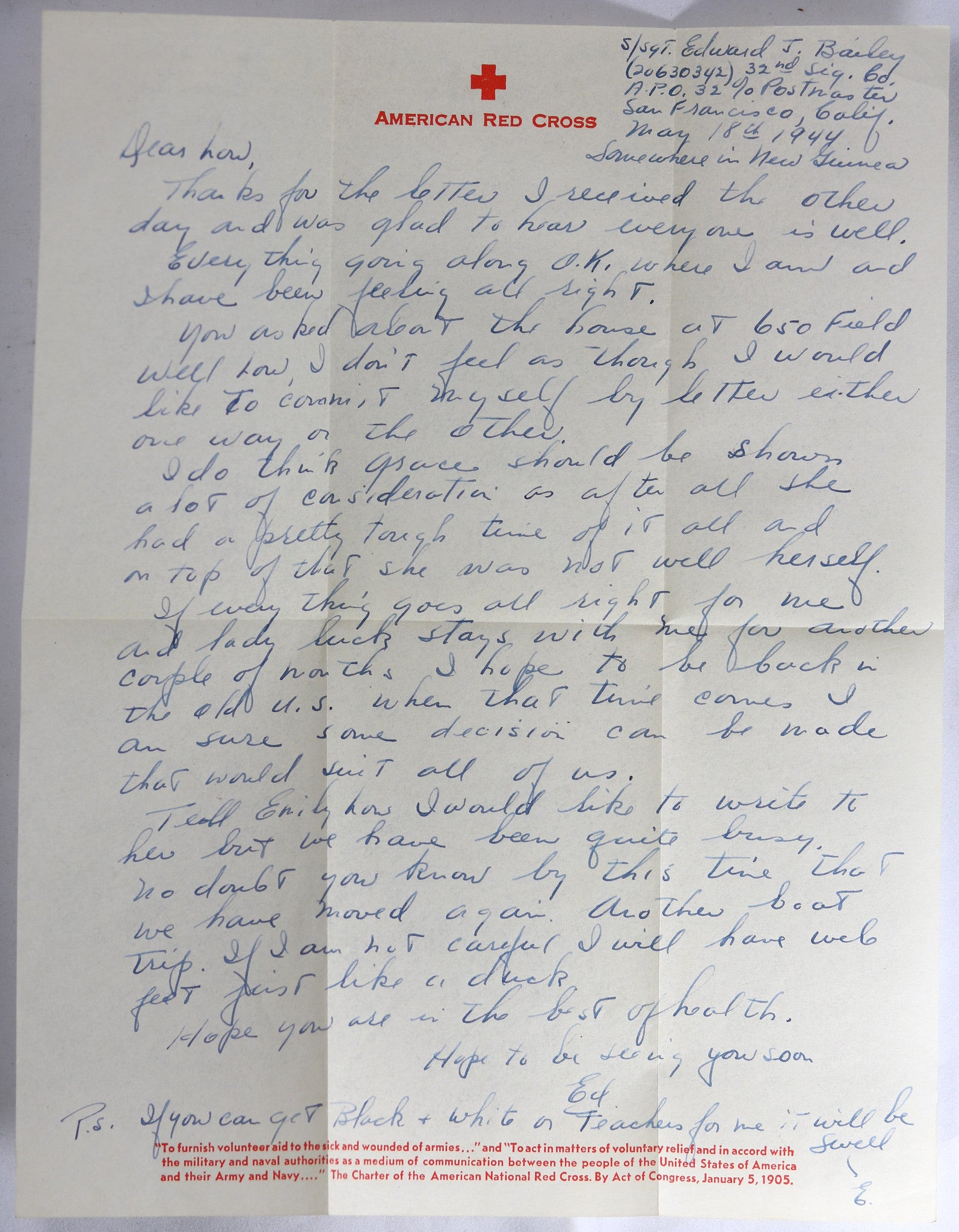 WW2 set of three letters from 32nd Signals Staff Sgt. 1942-44 (War in Pacific) WW2 set of three letters from 32nd Signals Staff Sgt. 1942-44 (War in Pacific)