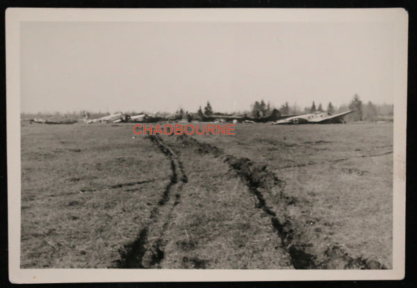 WW2 photo German planes parked on grass airfield