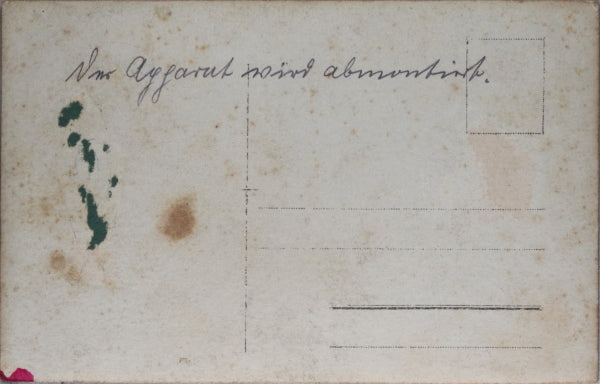 WW1 Photo postcard German soldiers around crashed biplane c.1915