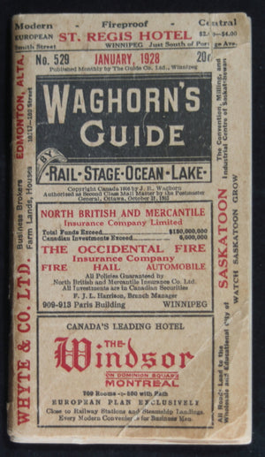 Waghorn's Guide 1928, Rail Timetables and Tourism information