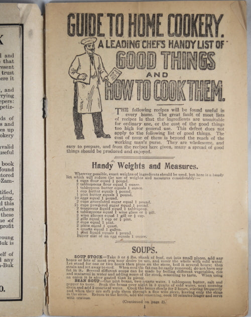 Zam-Buk 'Good Things and How to Cook them...' c. 1910's