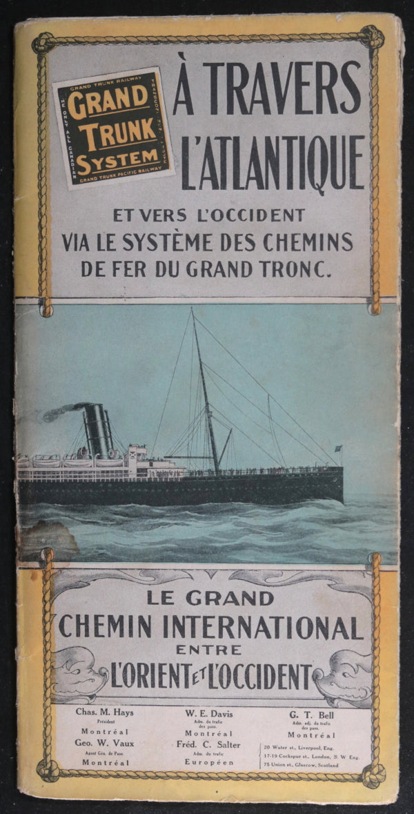 c.1908 France Canada brochure Chemins Fer GTR 'A TRAVERS L’ATLANTIQUE'
