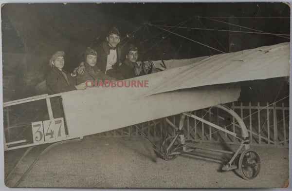 c. 1910 France carte postale photo monoplan Blériot X1 avec pilotes