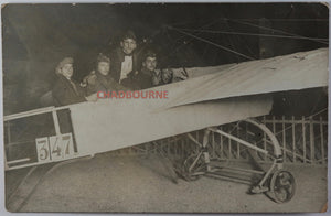 c. 1910 France carte postale photo monoplan Blériot X1 avec pilotes