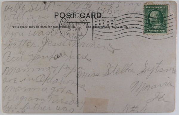 c. 1911 USA two postcards woman baseball player climbing wall