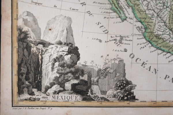 c. 1819 Tardieu map of Mexico, Western USA and Caribbean