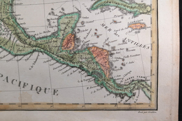 c. 1819 Tardieu map of Mexico, Western USA and Caribbean