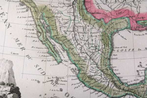 c. 1819 Tardieu map of Mexico, Western USA and Caribbean